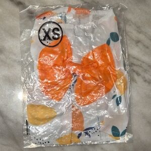 Orange and Yellow Fruit Print Skirt - XS